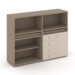 Набор 7 Тумба двойная с надставкой ES.NB.2N-7